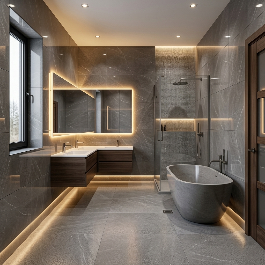 Роскошный ремонт ванной комнаты